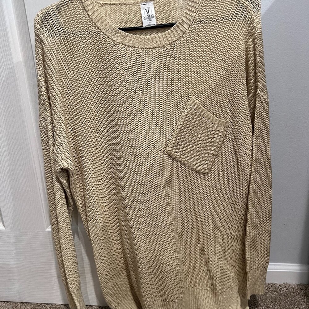 MSU Spartan Women's Sweater Cream/Tan Size M